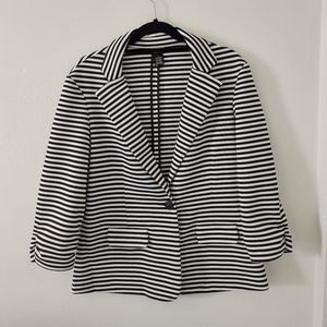 Black and white stripe statement blazer